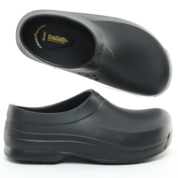 TredSafe All Rubber Slip-on Clog • Women's 7 Men's 5 • Black - Picture 1 of 16